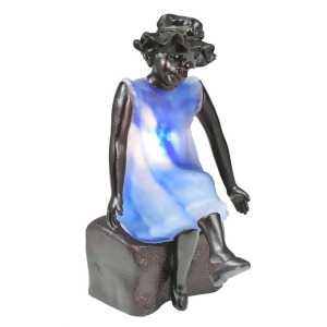 Meyda Lighting 9.5'H Silhouette Passing Time Accent Lamp Blue 24074 - All