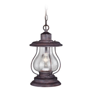 Vaxcel Dockside 8' Outdoor Pendant Weathered Patina Clear Glass T0219 - All