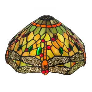 Meyda Lighting 12'W Tiffany Hanginghead Dragonfly Shade Orange Green 10504 - All