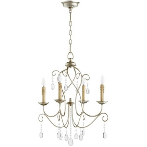 Quorum Cilia 4 Light 22' Chandelier Aged Silver Leaf 6116-4-60 - All