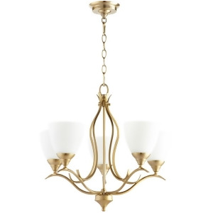 Quorum Flora 5 Light 21.5' Chandelier Aged Brass 614-5-80 - All