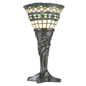 Meyda Lighting 14'H Tiffany Roman Mini Lamp Beige Green Pbagwr Green 108936 - All