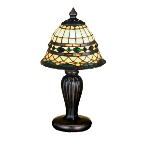 Meyda Lighting 13'H Tiffany Roman Mini Lamp Beige Green Pbagwr Green 27535 - All