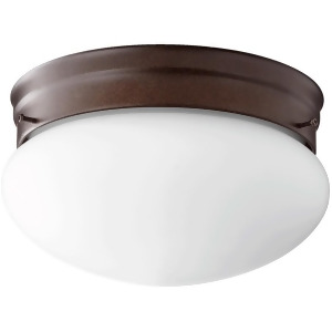 Quorum 2 Light 9.75' Ceiling Mount Oiled Bronze/Satin Opal 3023-8-86 - All