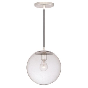 Vaxcel 630 Series 10'' 1L Mini Pendant Polished Nickel Clear Seeded P0161 - All