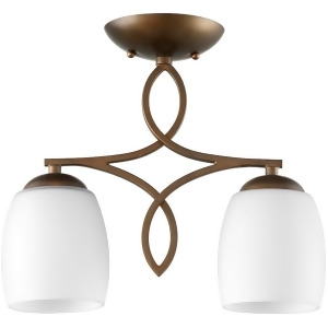 Quorum Willingham 2 Light 4.5' Ceiling Mount Bronze/Satin Opal 3212-2-186 - All