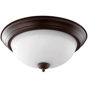 Quorum 3 Light 15.5' Ceiling Mount Oiled Bronze/Satin Opal 3063-15-86 - All