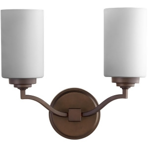 Quorum Atwood 2 Light 13' Wall Mount Oiled Bronze/Satin Opal 5496-2-186 - All