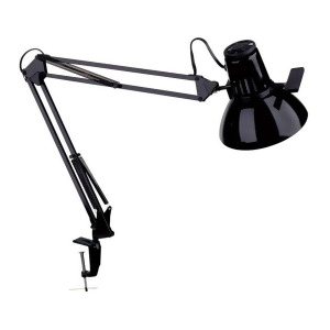 Dainolite Clamp On Task Lamp 36' Reach Gloss Black Magnus-i-bk - All