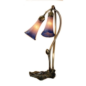 Meyda Lighting 16'H Pink/Blue Pond Lily 2 Lt Accent Lamp 14064 - All