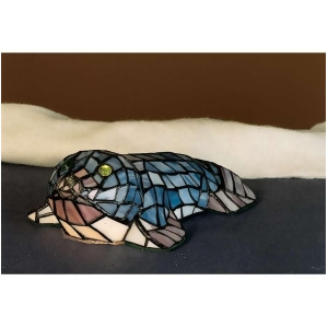 Meyda Lighting 3.5'H Tiffany Seal Accent Lamp Grey Purple 16445 - All