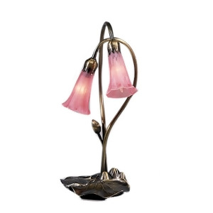 Meyda Lighting 16'H Pink Pond Lily 2 Lt Accent Lamp 14110 - All