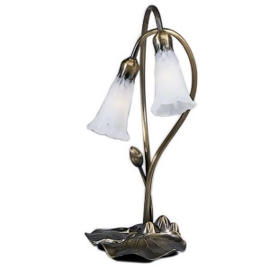 Meyda Lighting 16'H White Pond Lily 2 Lt Accent Lamp 14654 - All