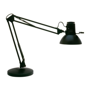 Dainolite Spring Balanced Arm Desk Lamp 36' Reach Gloss Black Remie-ii-bk - All