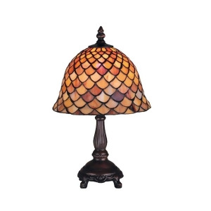 Meyda Lighting 13.5'H Tiffany Fishscale Mini Lamp Paba 67378 - All