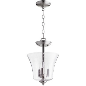 Quorum 3 Light 10.25' Dual Mount Satin Nickel/Clear Seeded Glass 2841-10-65 - All