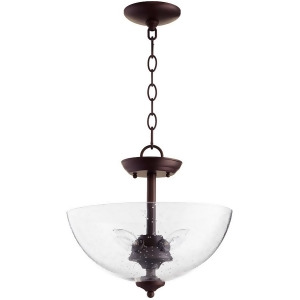 Quorum 4 Light 13.75' Dual Mount Oiled Bronze/Clear Seeded Glass 2840-14-86 - All