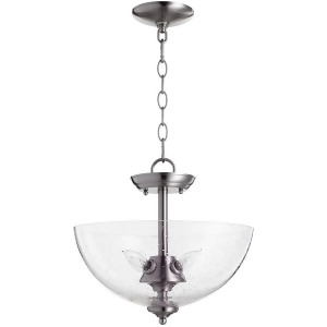 Quorum 4 Light 13.75' Dual Mount Satin Nickel/Clear Seeded Glass 2840-14-65 - All
