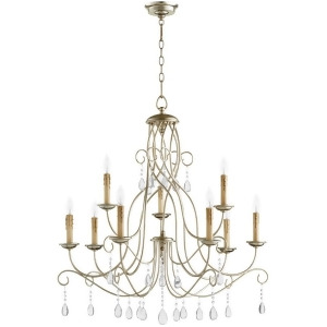 Quorum Cilia 9 Light 31.75' Chandelier Aged Silver Leaf 6116-9-60 - All