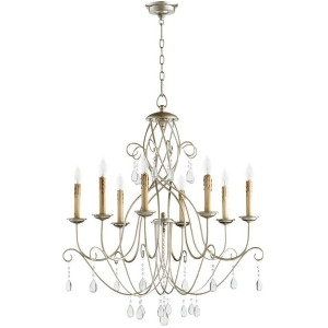 Quorum Cilia 8 Light 32' Chandelier Aged Silver Leaf 6116-8-60 - All