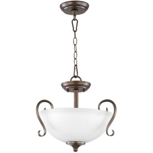 Quorum Powell 2 Light 14.75' Dual Mount Oiled Bronze/Satin Opal 2808-15-86 - All