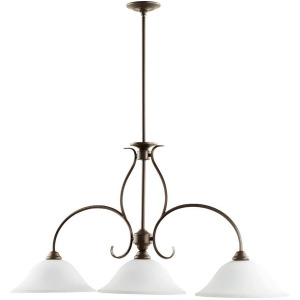 Quorum Spencer 3 Light 13' Island Oiled Bronze/Satin Opal 6510-3-186 - All