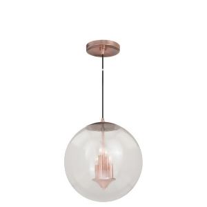Vaxcel 630 Series 15-3/4' 4 Light Pendant Clear Seeded Glass Copper P0122 - All