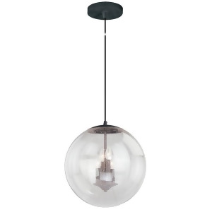 Vaxcel 630 Series 15-3/4' 4 Light Pendant Clear Seeded Glass Black Iron P0123 - All
