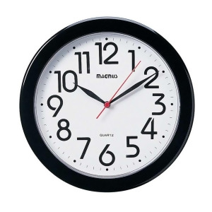 Dainolite 10' Round Black Wall Clock 24103-Bk - All