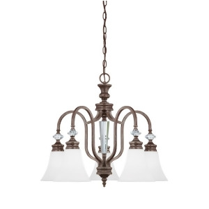 Craftmade Boulevard 5-Lt Down Chandelier Mocha Brz/Silver/Frost 26725-Mbs-wg - All