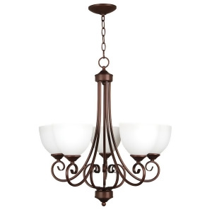 Craftmade Raleigh 5 Light Chandelier Old Bronze/White Frosted 25325-Olb-wg - All