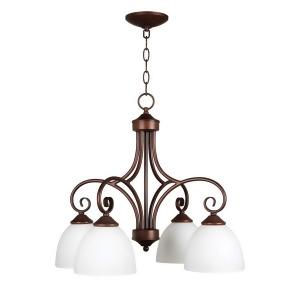 Craftmade Raleigh 4-Lt Down Chandelier Bronze/White Frosted 25324-Olb-wg - All