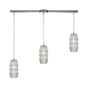 Elk Lighting Zigzag 3 Light Pendant Chrome 56650-3L - All