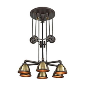 Elk Lighting Torque 6 Light Chandelier Vintage Rust/Vintage Brass 65154-6 - All