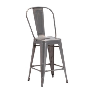 Zuo Modern Elio Counter Chairs Set of 2 Gunmetal 106121 - All
