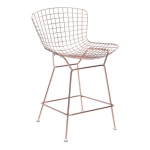 Zuo Modern Wire Counter Chairs Set of 2 Rose Gold 100363 - All