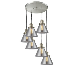Innovations 6 Light Large Cone Multi-Pendant in Brushed Satin Nickel 212-6-Sn-g43 - All