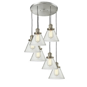 Innovations 6 Light Large Cone Multi-Pendant in Brushed Satin Nickel 212-6-Sn-g42 - All