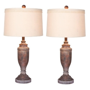 Fangio Lighting 29.5 Resin Table Lamp Cottage Brown Set of 2 W-6246cabr-2pk - All