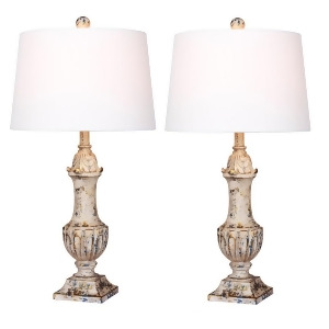Fangio Lighting 29.5 Resin Table Lamp Antique Ivory Set of 2 W-6245ai-2pk - All