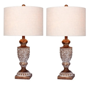 Fangio Lighting 26.5 Resin Table Lamp Antique Brown Set of 2 W-6248brn-2pk - All