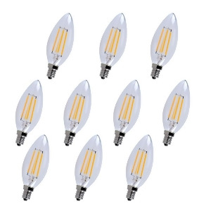 Elitco Kerz B10 Led Light Bulbs 120V 4W 10 Pack Clear E12led101-10pk - All