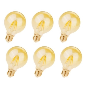 Elitco Edris G25 Led Light Bulb 120V 3.5W 6 Pack Amber Glass G25led301-6pk - All