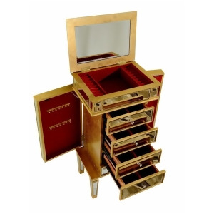 Elegant DAcor Florentine 4 Drawer Jewelry Armoire Gold Leaf Mf1-5102gc - All