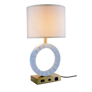 Elegant DAcor 3002 Brio 1-Light Brushed Brass and White Table Lamp Tl3002 - All