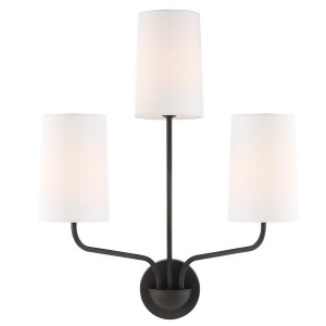 Crystorama Leigh 3 Light Sconce Black Forged Lei-203-bf - All