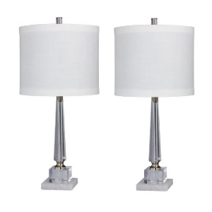 Fangio Lighting 26 Tapered of Table Lamps Clear/Snow Set of 2 W-5146-2pk - All