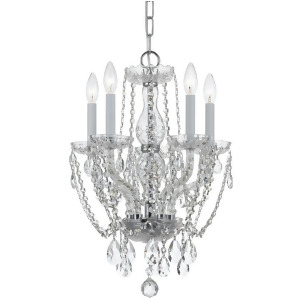 Crystorama Traditional 5 Lt Crystal Chrome Mini Chandelier Iv 1129-Ch-cl-mwp - All