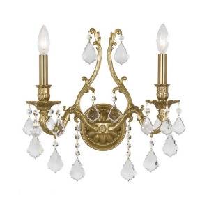 Crystorama Yorkshire Ornate Aged Brass Sconce Crystal Elements 5142-Ag-cl-s - All