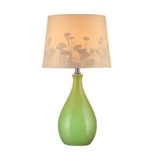 Lite Source Table Lamp Green Ceramic Body Silhouette Paper Ls-21489grn - All
